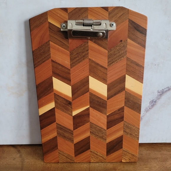 SOLD Checkered Clipboard - Herringbone Design - Approx 6x9 - Picture 2 of 12